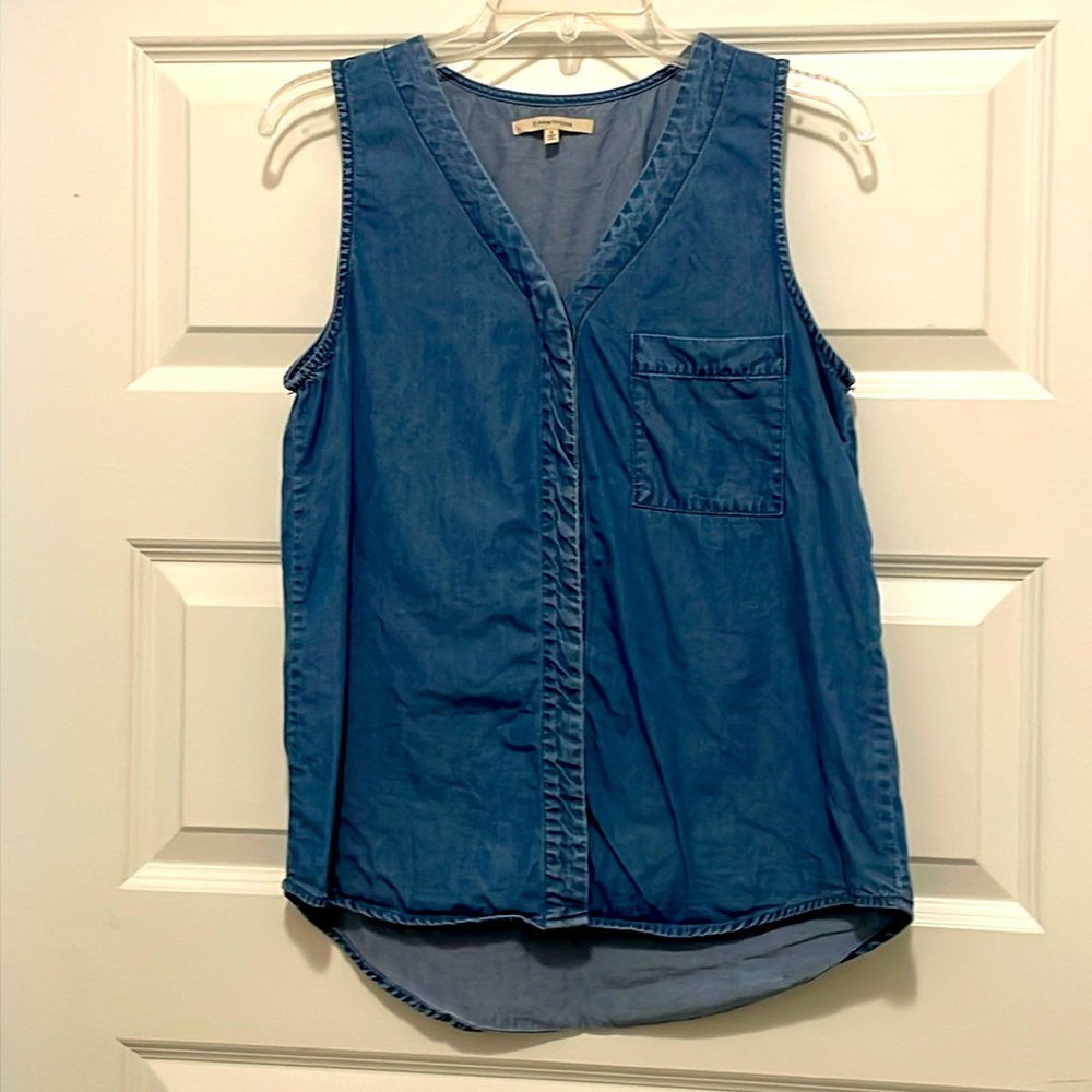 EUC 41 Hawthorn size small 100 Lyocell sleeveless denim Jean shirt